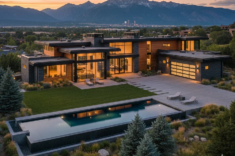 Modern design custom home built in Denver by Verified Builders.