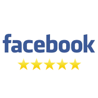 5-star Facebook review rating logo.