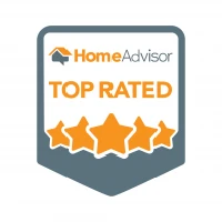 HomeAdvisor Top Rated badge with 5 stars.