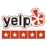 Yelp logo with a 5-star rating